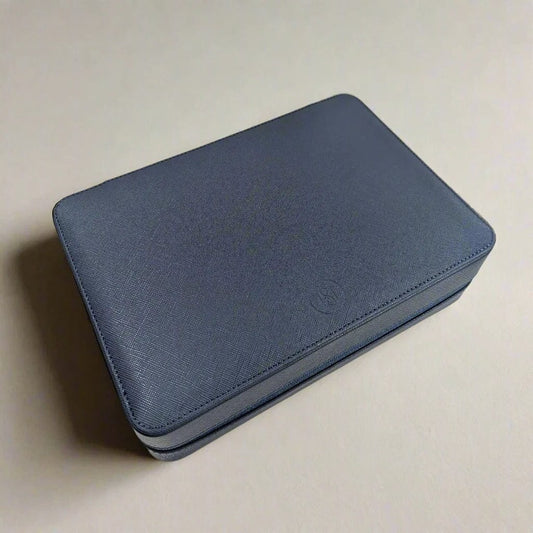 8 Watch Leather Luxury Storage Case - Navy Blue