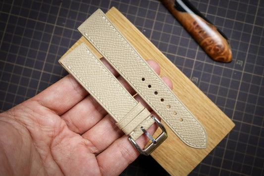 Beige Epsom Leather Handmade Watch Strap/Quick Release Watch Strap/Cow Leather Watch Strap/Custom Leather Watch Band