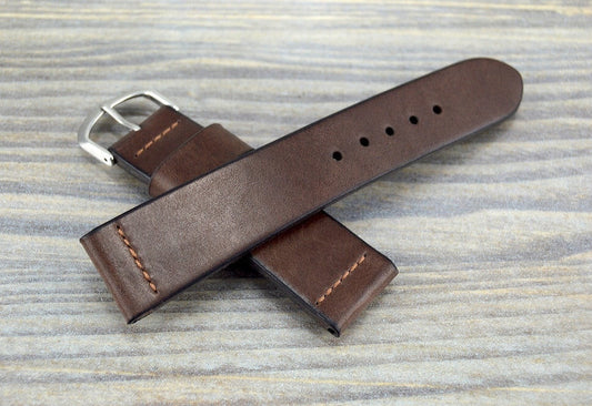 Brown Leather Watch Strap, Leather Brown Strap, Leather Band 16mm/18mm/20mm/22mm/24mm/26mm / Brown Strap, Men's Strap Custom Made/SALE