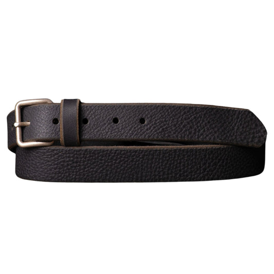 Kyomi- Black 100% Premium Leather Belt- Made in Canada