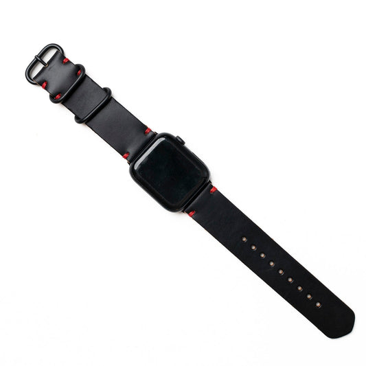 Leather Apple Watch Band - Black