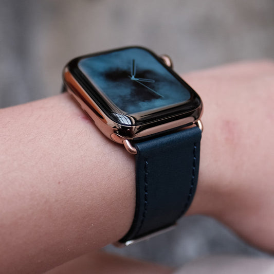 Luxe Leather Apple Watch Band - Cobalt Blue