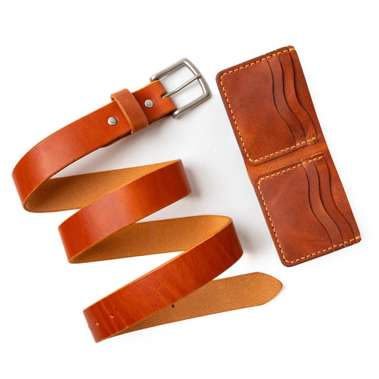 Matching Belt & Wallet Bundle - English Tan