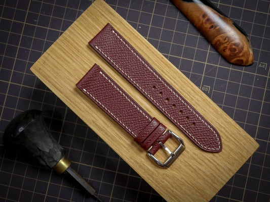 Reddish Epsom Leather Handmade Watch Strap/Quick Release Watch Strap/Cow Leather Watch Strap/Custom Leather Watch Band