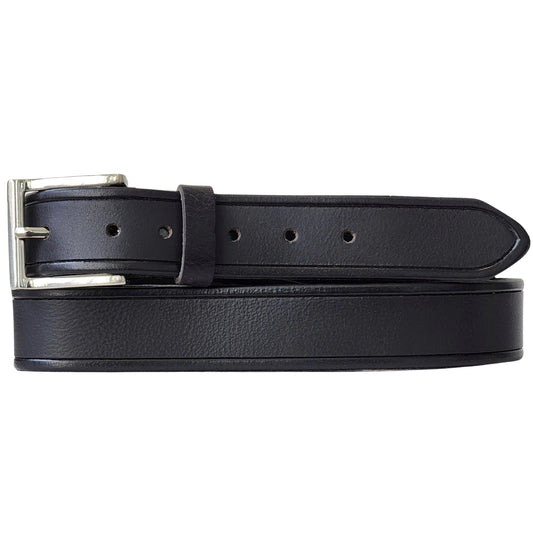 The Obelisk Belt - Black Edge Pipe Full-Grain Leather Belt