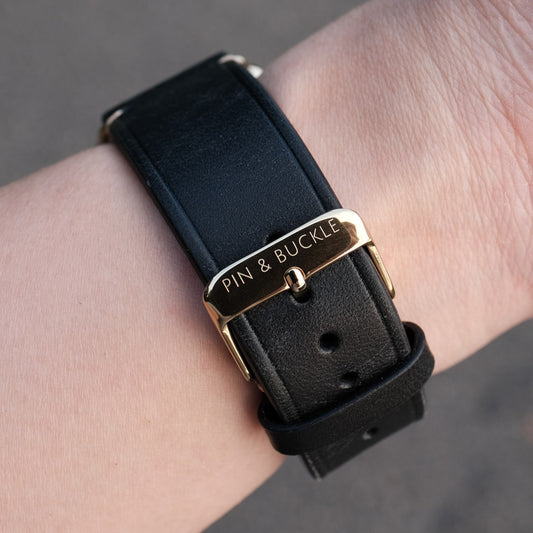 Vintage Leather Apple Watch Band - Black