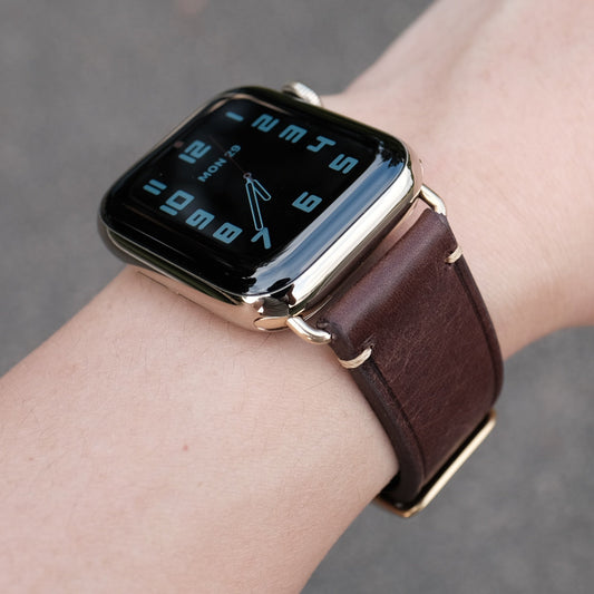 Vintage Leather Apple Watch Band - Espresso