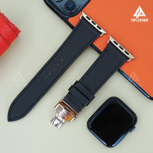 Watch Strap Epsom Leather for Apple Watch & Mechanical Watch - Black EP2207