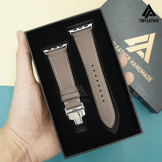 Watch Strap Epsom Leather for Apple Watch, Samsung Galaxy Watch, Mechanical Watch - Grey EP2208